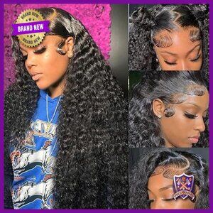 30 Inch Deep Wave Lace Front Wig Human Hair 200 Density Glueless